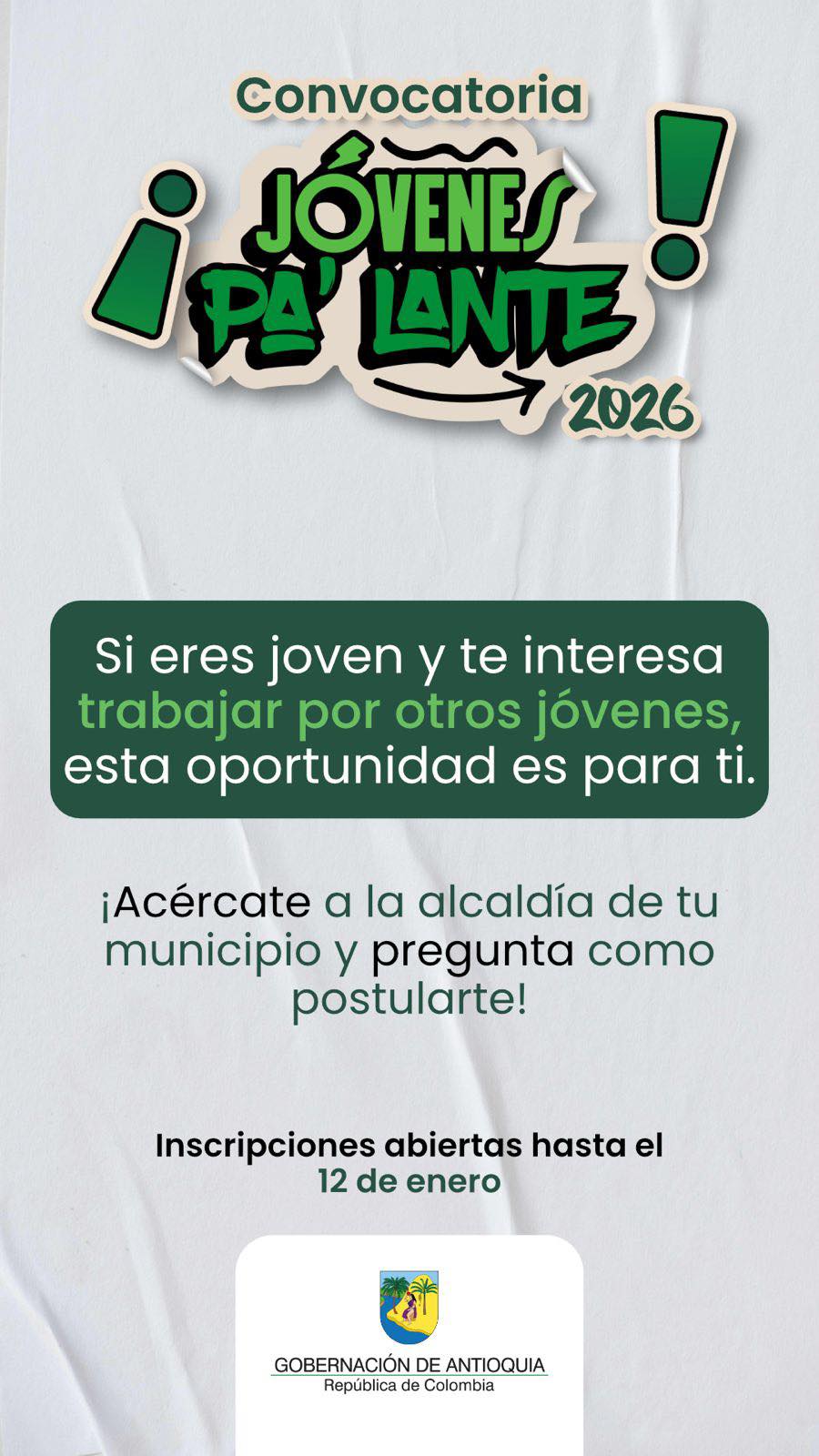 Convocatoria abierta – Gestores Territoriales Programa Jóvenes PaLante